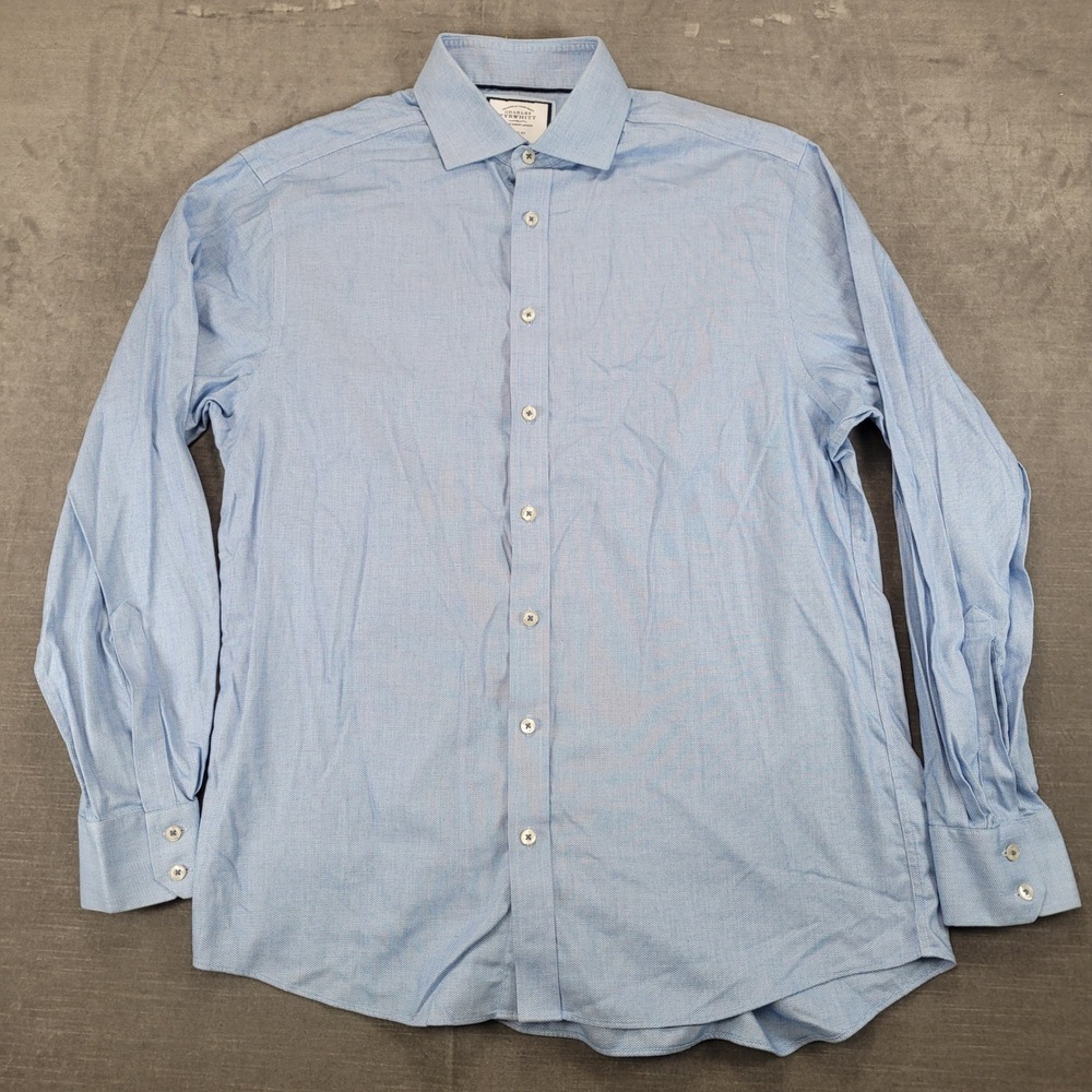 Charles‎ Tyrwhitt Shirt Classic Fit Blue Dress Mens Long Sleeve 16 1/2 36